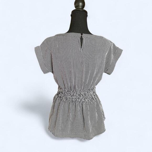 Monteau black and white striped babydolll top Size S - Picture 4 of 7